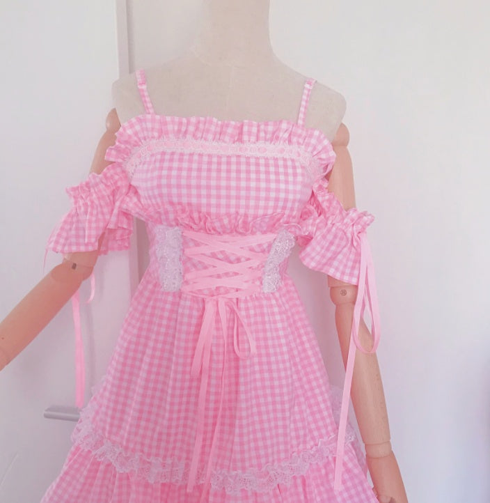 College Style Fairy Sweet Suspender Skirt