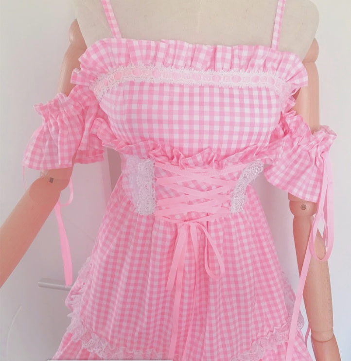College Style Fairy Sweet Suspender Skirt