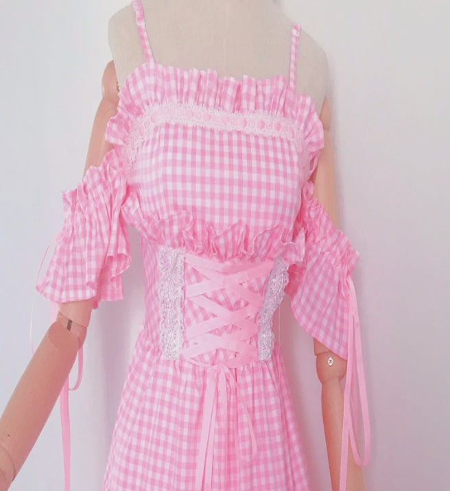College Style Fairy Sweet Suspender Skirt