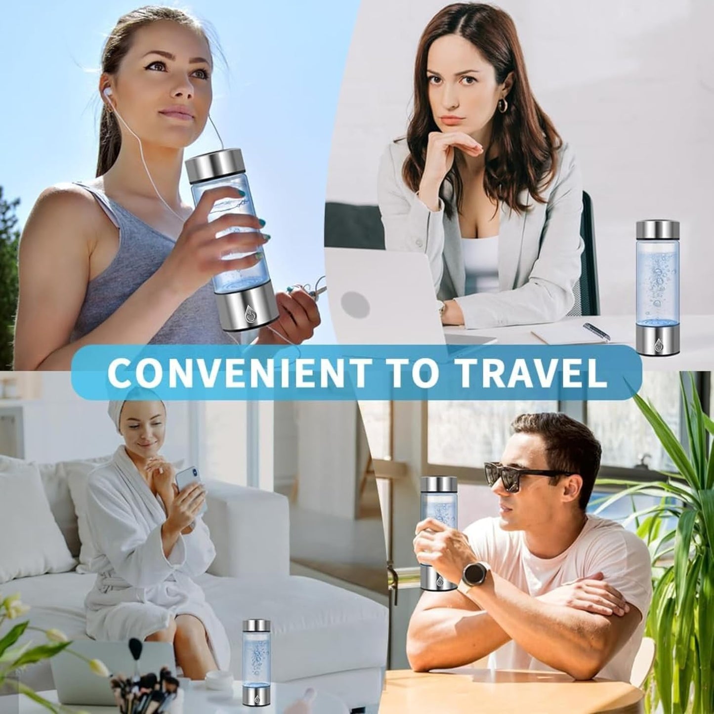 Hydrogen Water Bottle, Portable Hydrogen Water Bottle Generator and Well-Being, Refine Water in 3 Minutes, Convenient for Workplace, Day Travel and Drinking, Gift for Beloved.