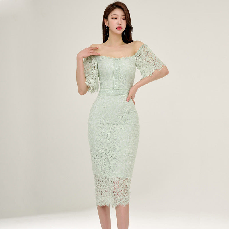 Temperament Small Off The Shoulder Slim Bag Hip Dress