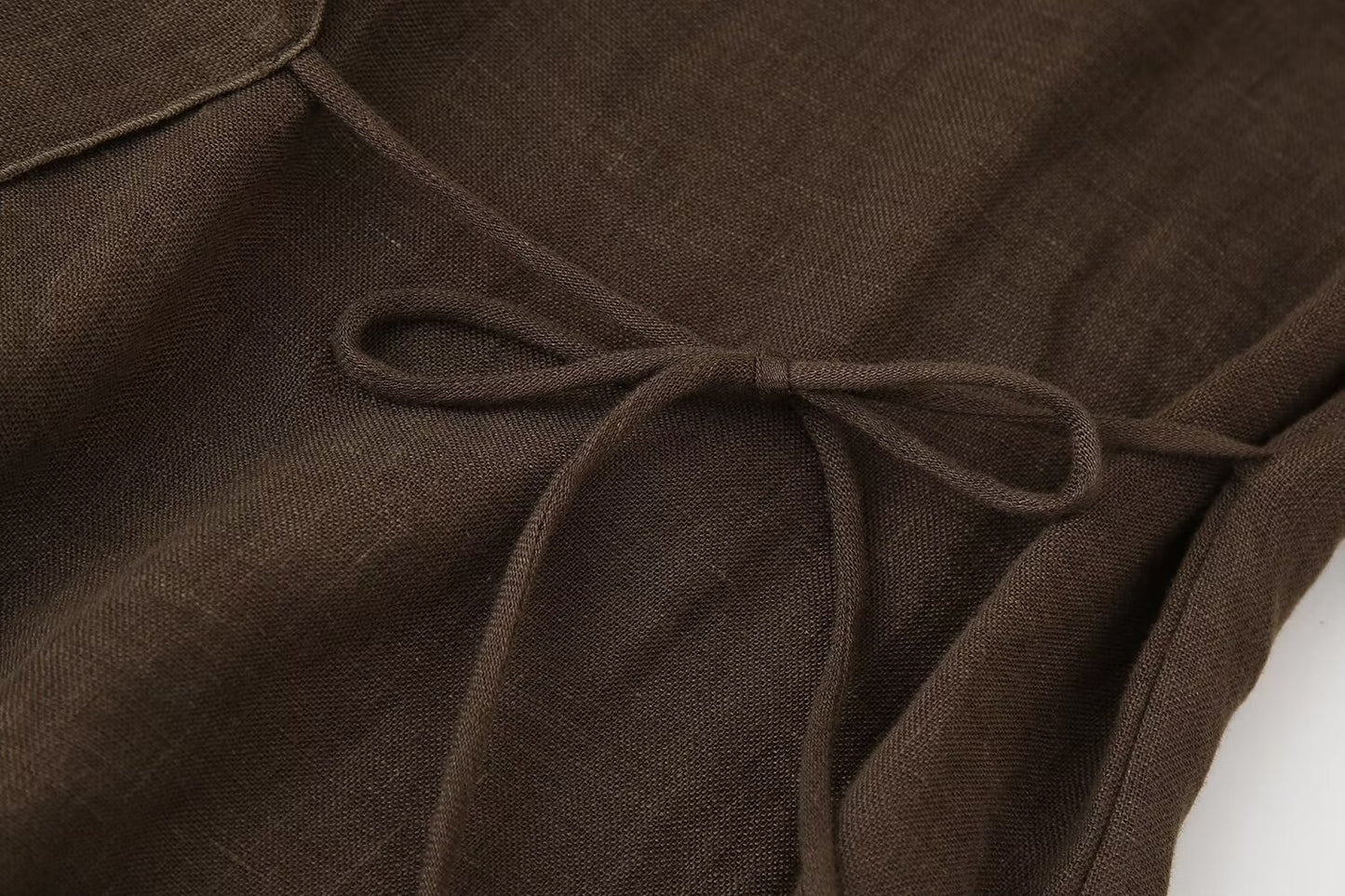Women's Linen Kimono Cross Coat Straight-leg Pants Suit