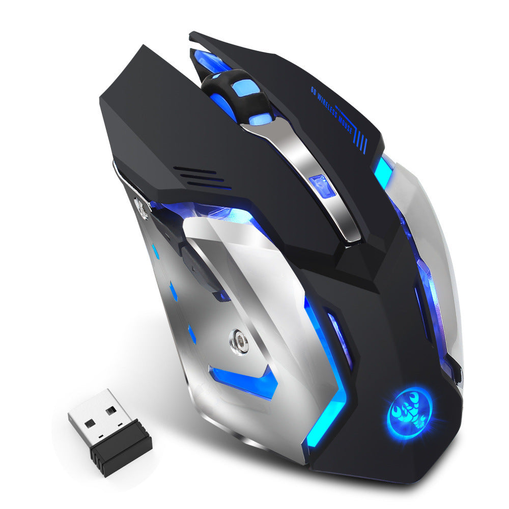 HXSJ new wireless mouse 2.4GPI gaming mouse glowing mouse