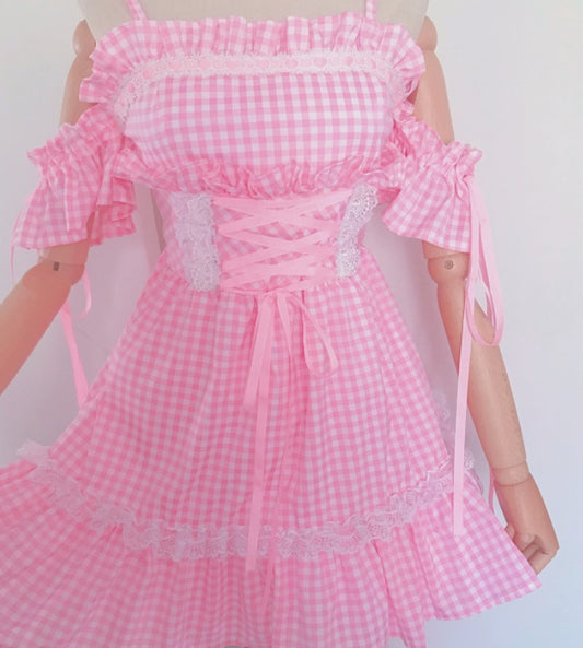 College Style Fairy Sweet Suspender Skirt