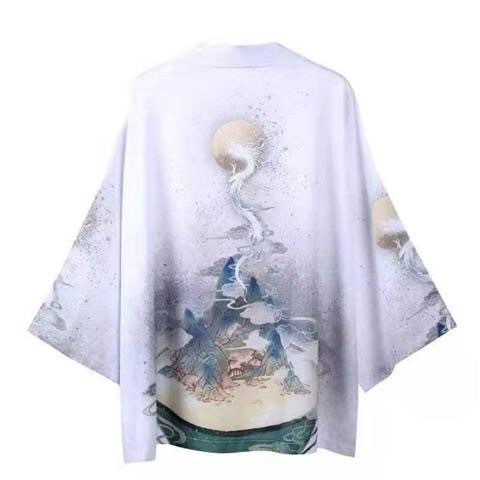 Loose Fitting Men's And Women's Quarter Sleeved Kimono Jacket