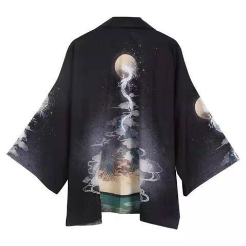 Loose Fitting Men's And Women's Quarter Sleeved Kimono Jacket