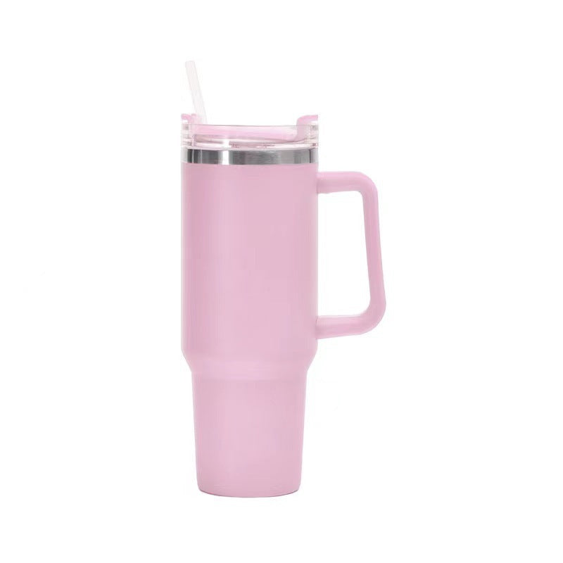 40oz Straw Coffee Insulation Cup With Handle Portable Car Stainless Steel Water Bottle LargeCapacity Travel BPA Free Thermal Mug