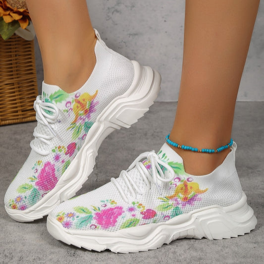 Flower Sports Shoes Women's Fashion Flat