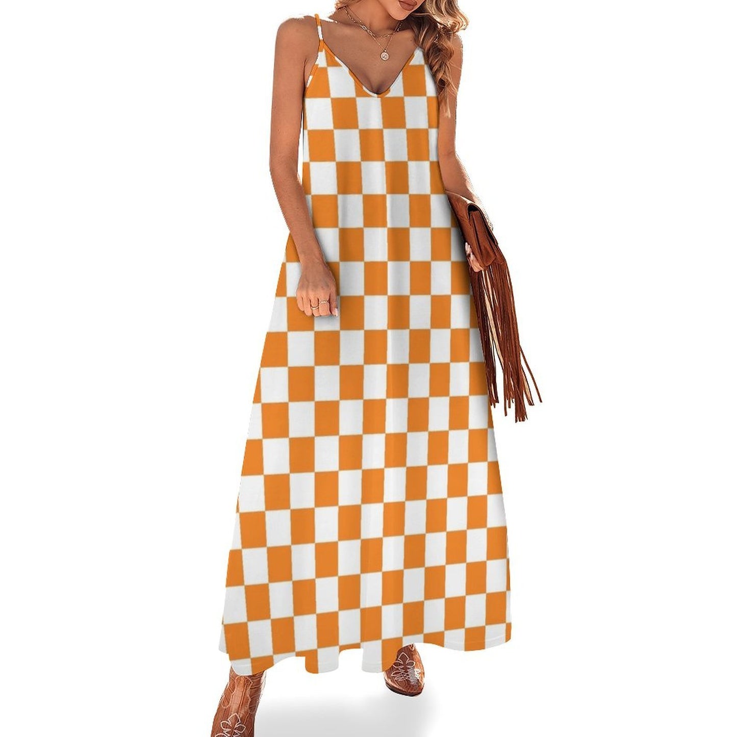 Women's Plaid Printed Sling Fashion Special Dress