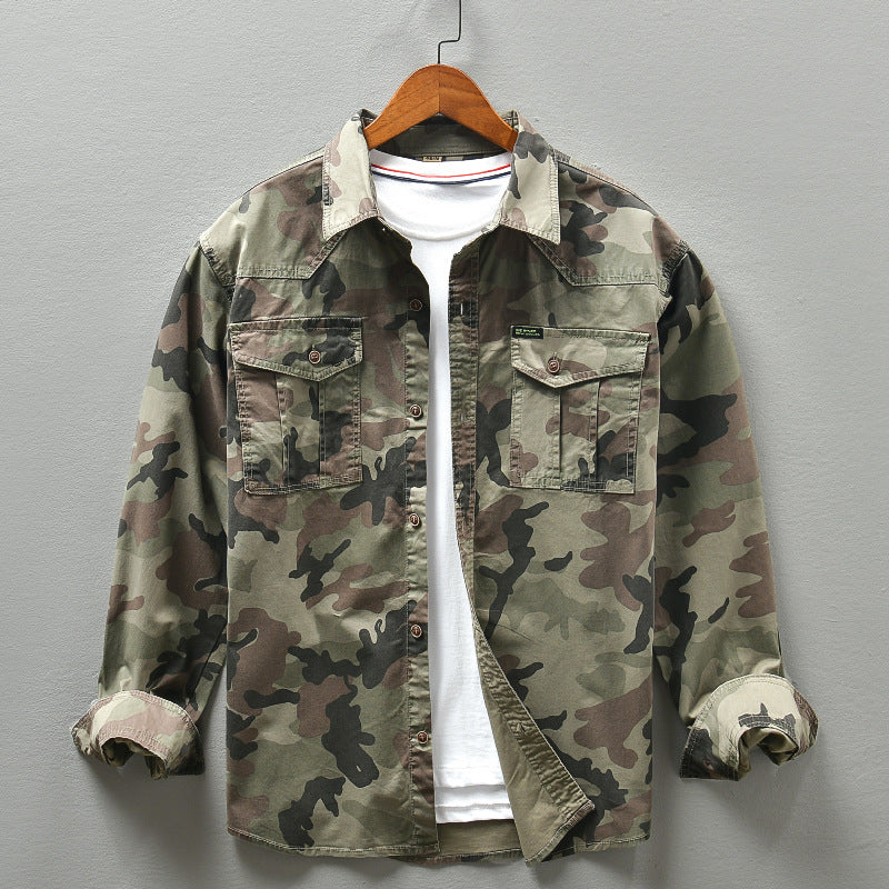 American Camouflage Workwear Shirt Street Fashion