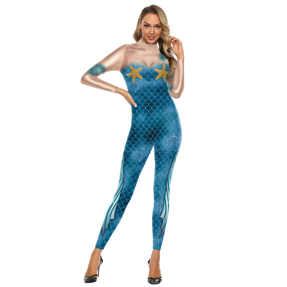 3D Body Print Performance Dress Slim Fit One Piece